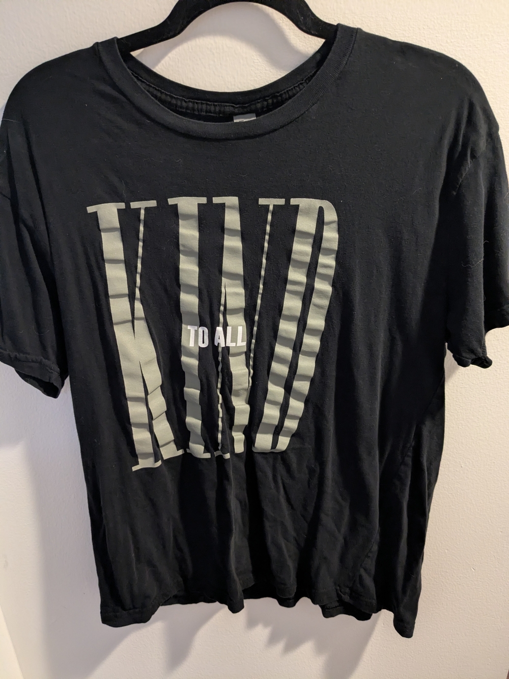 Black Short-Sleeve Graphic Tee with Bold Kind To All